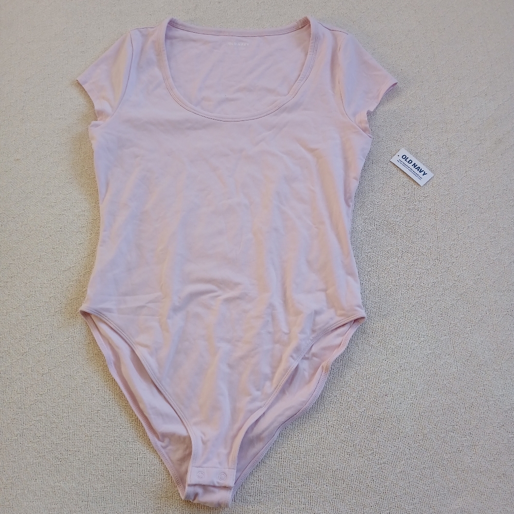 old navy ♡ scoop neck pink bodysuit ballet clean girl summer large cotton